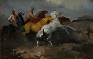 Alfredo Del Sordo - Butteri e cavalli al galoppo