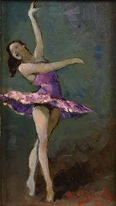 Alfredo Del Sordo : La ballerina  - Asta Dipinti del XIX e XX secolo - Associazione Nazionale - Case d'Asta italiane