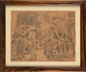 Alessio Issupoff : Processione a Samarcanda  - Asta Dipinti del XIX e XX secolo - Associazione Nazionale - Case d'Asta italiane