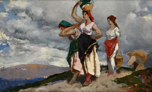 Alfredo Del Sordo - Giovani donne al lavoro in campagna