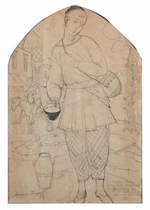 Alessio Issupoff - 'Venditore di acqua (bozza) / VIATKA (Russia) / 1921'