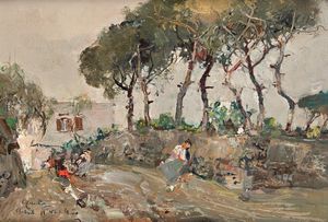 Giuseppe Casciaro - Ischia, passeggio lungo la pineta