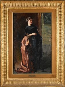 Eugenio Viti : La modella  - Asta Dipinti del XIX e XX secolo - Associazione Nazionale - Case d'Asta italiane