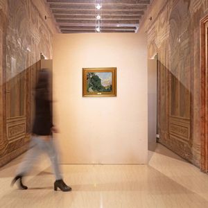 Eugenio Viti : Strada in costiera  - Asta Dipinti del XIX e XX secolo - Associazione Nazionale - Case d'Asta italiane