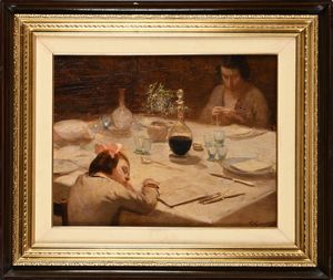 Francesco Galante : Un momento di riposo  - Asta Dipinti del XIX e XX secolo - Associazione Nazionale - Case d'Asta italiane