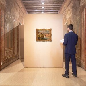 Francesco Galante : 'Antica dàrsena - Napoli - Giugno 1946'	  - Asta Dipinti del XIX e XX secolo - Associazione Nazionale - Case d'Asta italiane