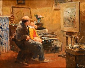 Giovanni Panza - Nello studio del pittore