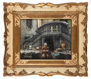 Giovanni Panza : L'antiquario  - Asta Dipinti del XIX e XX secolo - Associazione Nazionale - Case d'Asta italiane