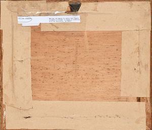 Gennaro Villani : Scorcio di borgo marinaro con barca in secca e due figure sedute sul molo  - Asta Dipinti del XIX e XX secolo - Associazione Nazionale - Case d'Asta italiane