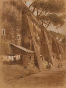 Adolf Hirémy-Hirschl - Roma, al muro torto, 1910 circa