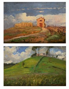 Antonino Calcagnadoro - Due paesaggi di campagna