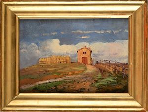 Antonino Calcagnadoro : Due paesaggi di campagna  - Asta Dipinti del XIX e XX secolo - Associazione Nazionale - Case d'Asta italiane