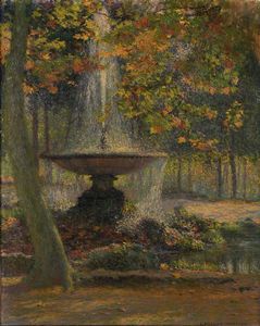 Gustavo Bacarisas Podesta - Roma, fontana a Villa Borghese