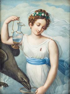 Scuola italiana del XIX secolo - Ebe che disseta Giove sotto le sembianze di un'aquila