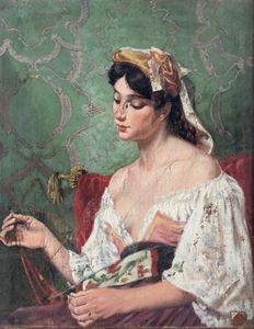 Scuola italiana della fine del XIX secolo - La collana di corallo