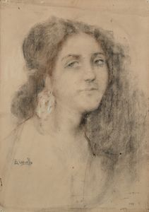 Basilio Cascella - Ritratto di ragazza con orecchino