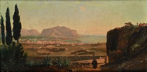 Nicolas Antoine Taunay - Veduta di Palermo con il Monte Pellegrino
