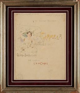 Pietro Scoppetta : 'Carmela, Canto Sorrentino'  - Asta Dipinti del XIX e XX secolo - Associazione Nazionale - Case d'Asta italiane