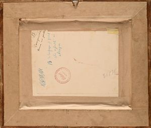 Pietro Scoppetta : Giovane donna in un interno con un gatto  - Asta Dipinti del XIX e XX secolo - Associazione Nazionale - Case d'Asta italiane