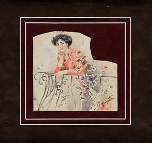 Pietro Scoppetta - Giovane donna al balcone