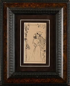 Pietro Scoppetta : Idillio  - Asta Dipinti del XIX e XX secolo - Associazione Nazionale - Case d'Asta italiane