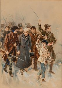 Pietro Scoppetta - La rivolta (tavola per un' illustrazione)