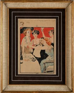 Pietro Scoppetta : Beato fra le donne  - Asta Dipinti del XIX e XX secolo - Associazione Nazionale - Case d'Asta italiane