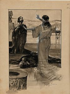 Francesco Galante - Salom con il Battista - Tavola per illustrazione