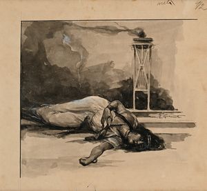Francesco Galante - La morte di Salom - Tavola per illustrazione