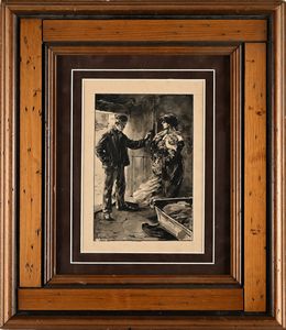 Francesco Galante : Tavola per illustrazione di Racconti della Steppa  - Asta Dipinti del XIX e XX secolo - Associazione Nazionale - Case d'Asta italiane