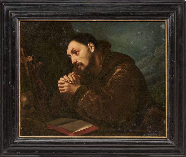 Scuola fiorentina del XVII secolo : San Francesco  - Asta Importanti Dipinti Antichi - Associazione Nazionale - Case d'Asta italiane