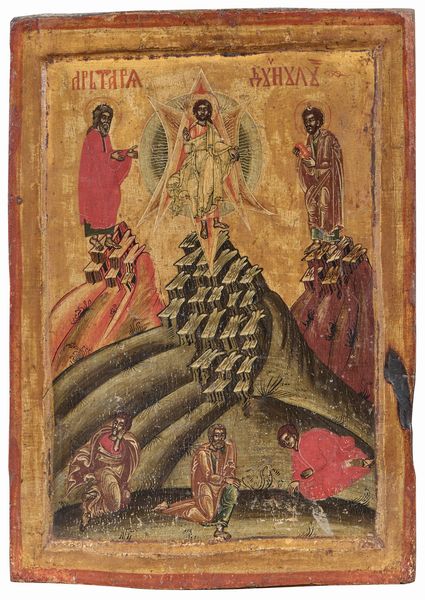 Icona del XVII secolo : Trasfigurazione di Ges  - Asta Importanti Dipinti Antichi - Associazione Nazionale - Case d'Asta italiane
