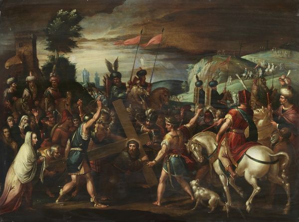 Scuola fiamminga del XVII secolo : Salita al Calvario  - Asta Importanti Dipinti Antichi - Associazione Nazionale - Case d'Asta italiane