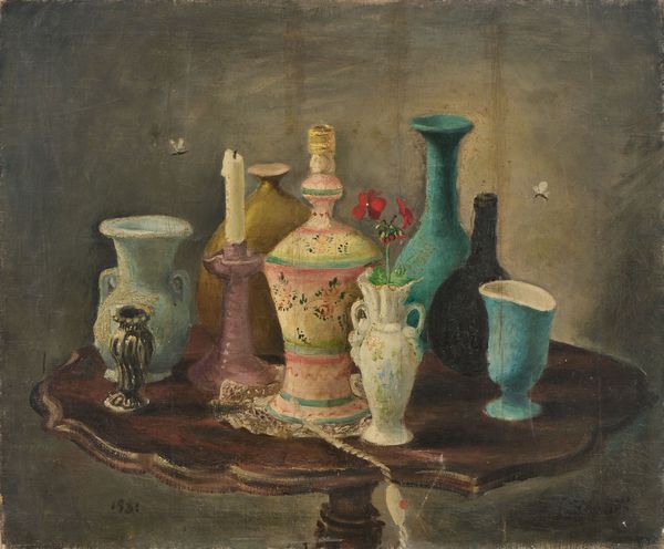 Gianni Vagnetti : Natura morta con brocche  - Asta Dipinti e Sculture del XIX e XX secolo - Associazione Nazionale - Case d'Asta italiane
