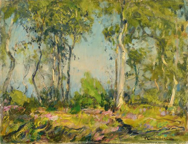 VITTORIO CAVALLERI : Al limitare del bosco  - Asta Dipinti e Sculture del XIX e XX secolo - Associazione Nazionale - Case d'Asta italiane