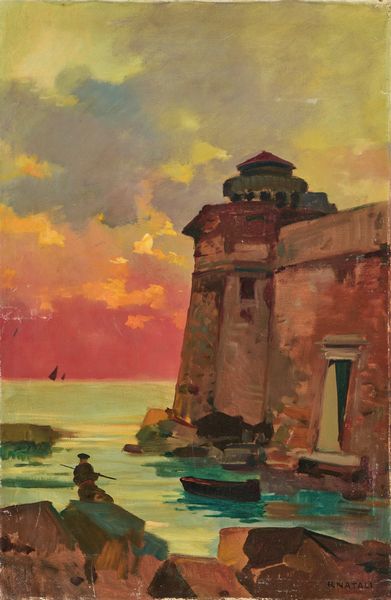 Renato Natali : Lazzaretto al tramonto  - Asta Dipinti e Sculture del XIX e XX secolo - Associazione Nazionale - Case d'Asta italiane