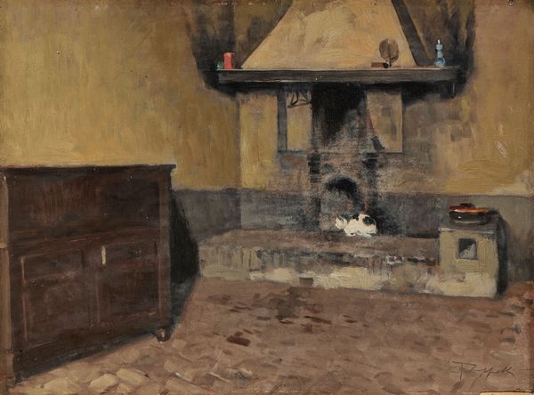 Cafiero Filippelli : Cucina  - Asta Dipinti e Sculture del XIX e XX secolo - Associazione Nazionale - Case d'Asta italiane