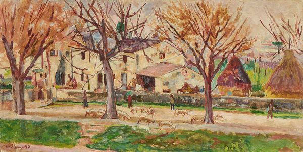 Ulvi Liegi : Case coloniche lungo l'Affrico  - Asta Dipinti e Sculture del XIX e XX secolo - Associazione Nazionale - Case d'Asta italiane