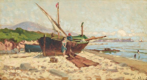 Ugo Manaresi : Barca sulla spiaggia  - Asta Dipinti e Sculture del XIX e XX secolo - Associazione Nazionale - Case d'Asta italiane