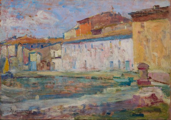 Ludovico Tommasi : Case sul porto  - Asta Dipinti e Sculture del XIX e XX secolo - Associazione Nazionale - Case d'Asta italiane