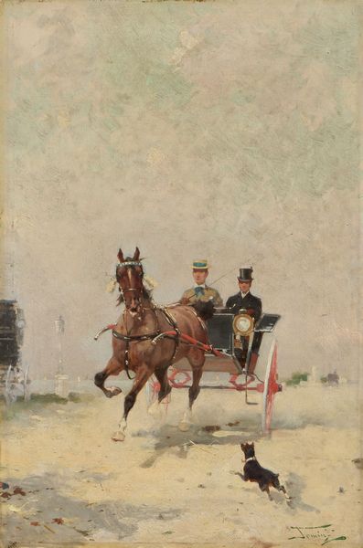 Alfredo Tominz : Coppia in calesse  - Asta Dipinti e Sculture del XIX e XX secolo - Associazione Nazionale - Case d'Asta italiane