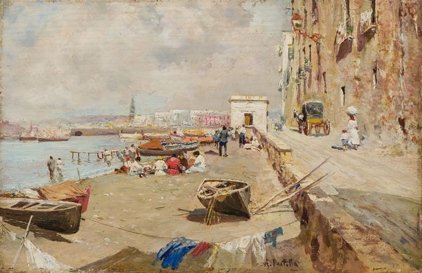 Attilio Pratella : Spiaggia di S. Giovanni a Teduccio  - Asta Dipinti e Sculture del XIX e XX secolo - Associazione Nazionale - Case d'Asta italiane