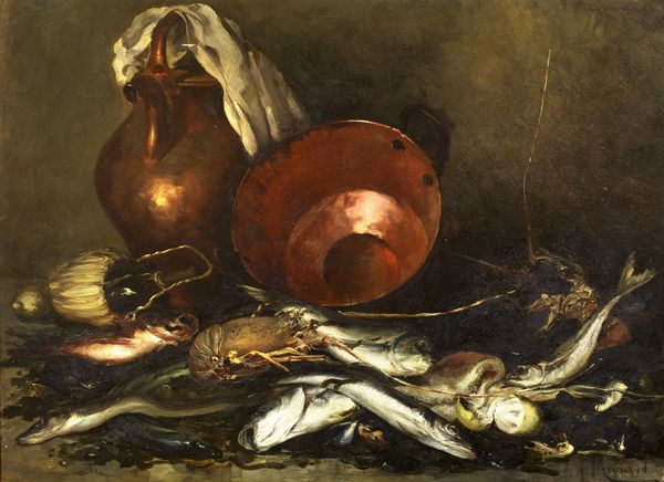 Marius Reynaud : Natura morta con pesci  - Asta Dipinti e Sculture del XIX e XX secolo - Associazione Nazionale - Case d'Asta italiane