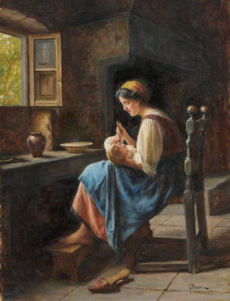 Giuseppe Magni : Maternit  - Asta Dipinti e Sculture del XIX e XX secolo - Associazione Nazionale - Case d'Asta italiane