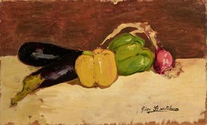 Giovanni Bartolena - Natura morta con peperoni