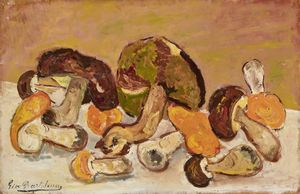 Giovanni Bartolena - Natura morta con funghi