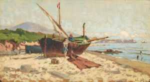 Ugo Manaresi - Barca sulla spiaggia