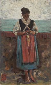 Telemaco Signorini - Donna di Riomaggiore