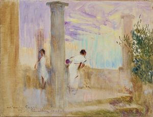 Plinio Nomellini - Figure al balcone