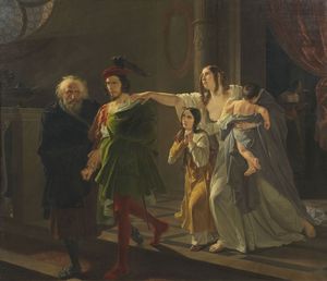 Ignoto pittore romantico del XIX secolo - Scena di commiato